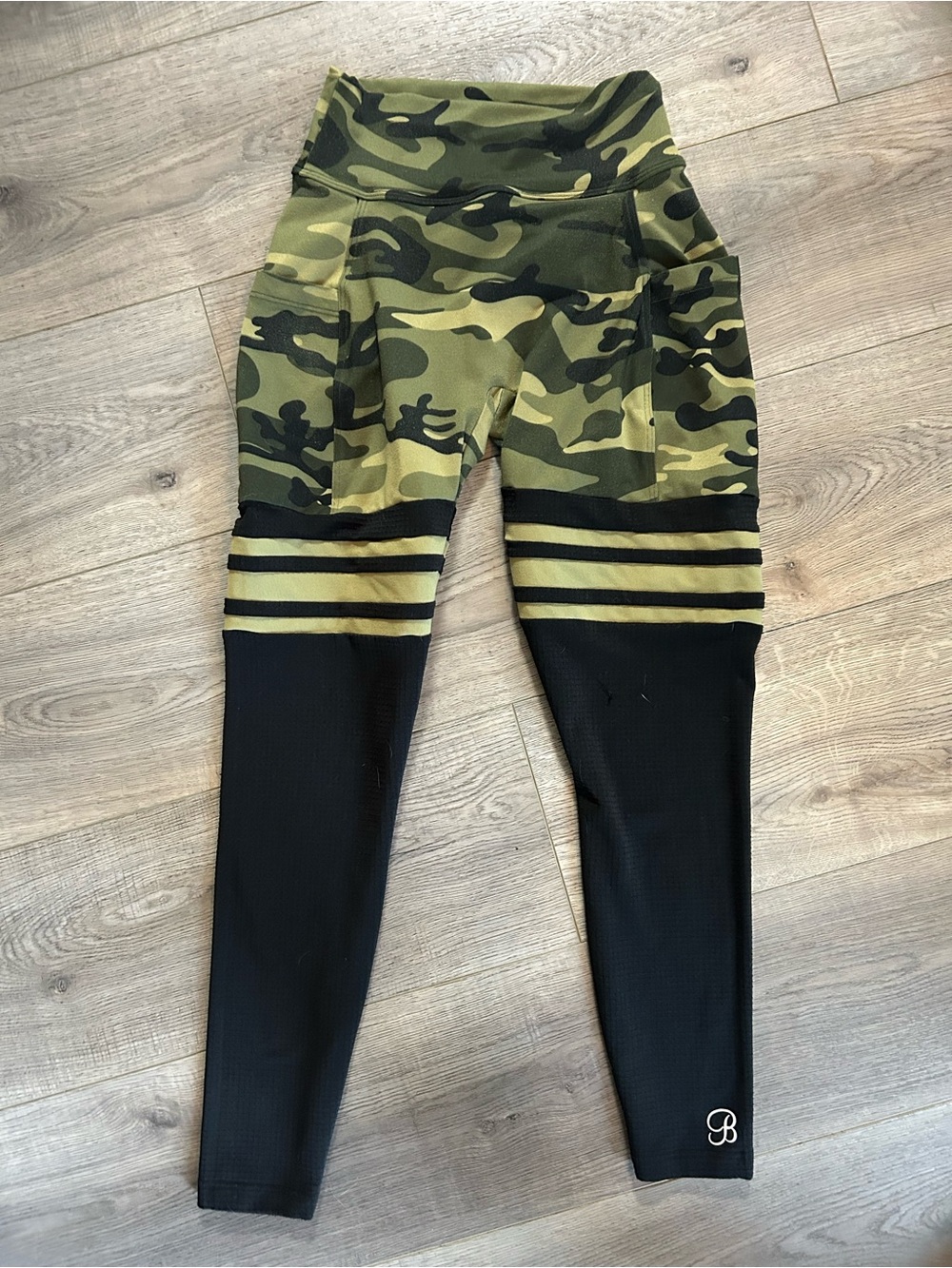 Bombshell Knee High Camo High-Waist Leggings with Black Panel